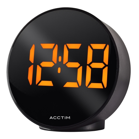 Acctim 'Circulo' 1.4" Round LED clock with USB in Black