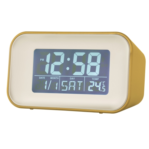 Acctim 'Alta' Reflection LCD Alarm clock in Mustard