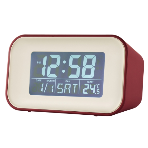 Acctim 'Alta' Reflection LCD Alarm clock in Spice Red