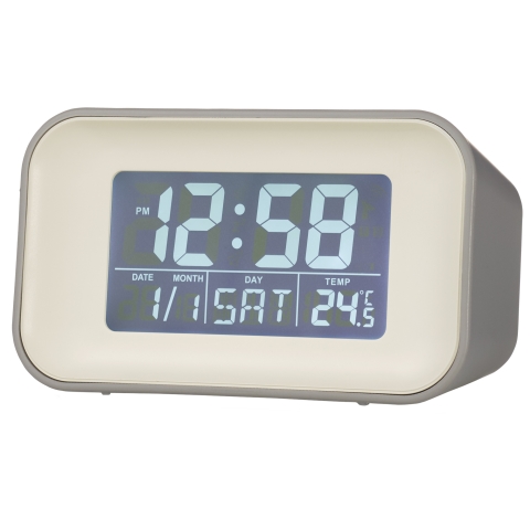 Acctim 'Alta' Reflection LCD Alarm clock in Owl Grey