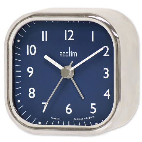 Acctim 'Zak 2' Metal case alarm clock in Chrome