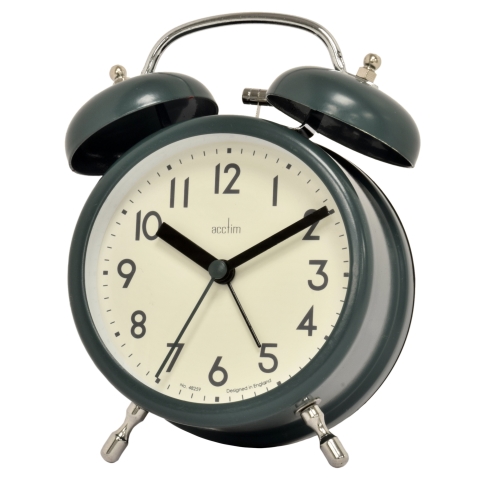 Acctim 'Hardwick' Lotus Green Double bell alarm clock