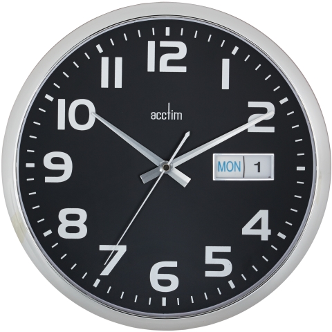 Acctim 'Supervisor' 32cm Black dial day/date wall clock