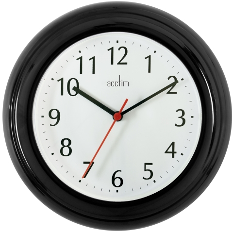 Acctim 'Wycombe' Black plastic wall clock