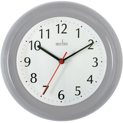 Acctim 'Wycombe' grey plastic wall clock
