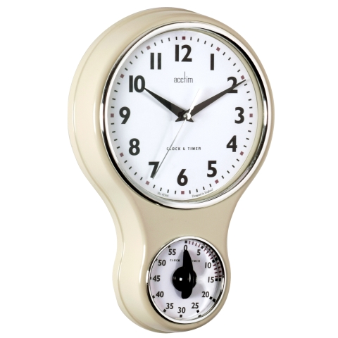 Acctim 'Kitchen Time' Cream clock & timer