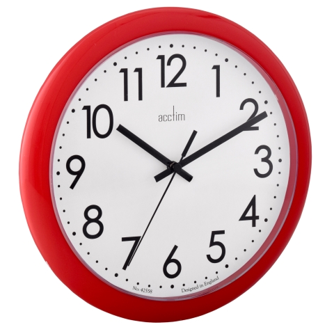 Acctim 'Abingdon' 255mm Red Wall Clock