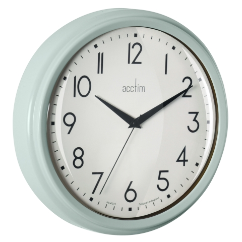 Acctim 'Elodie' 26cm Retro wall clock in Mint
