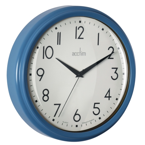Acctim 'Elodie' 26cm Retro wall clock in Oxford Blue