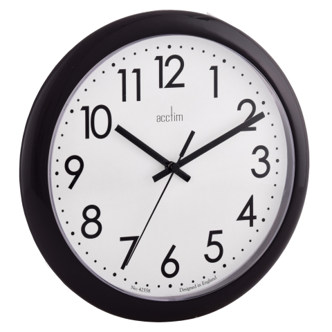 Acctim 'Abingdon' 255mm Black Wall Clock