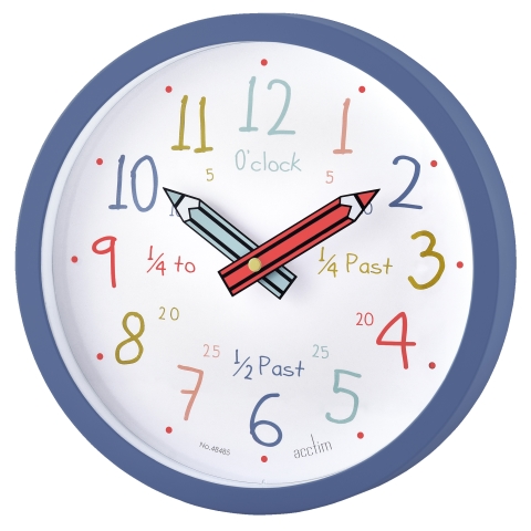 Acctim 'Alma' 26cm Blue Time Teaching Clock