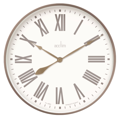 Acctim 'Northfield' 50cm Wall Clock in Taupe/Champagne