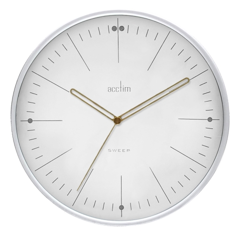 Acctim 'Solna' 28cm wall clock in White