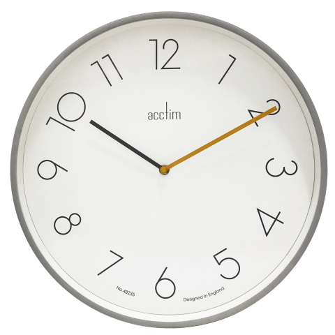 Acctim 'Kista' 40cm wall clock in Smoke Grey