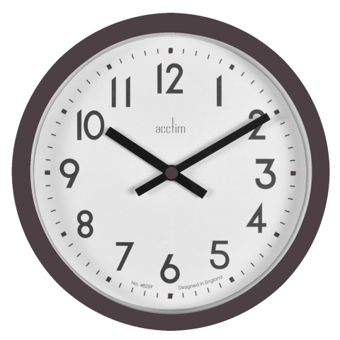 Acctim 'Elstow' 20cm wall clock in Soot