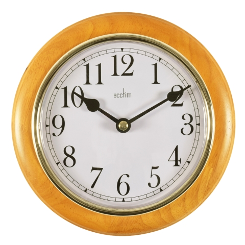 Acctim 'Maine' 200mm wall clock in Cherry