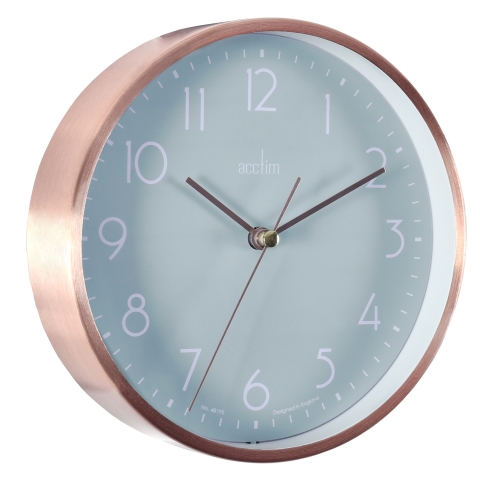 Acctim 'Ava' 15cm Copper/Green colour metal wall/desk clock