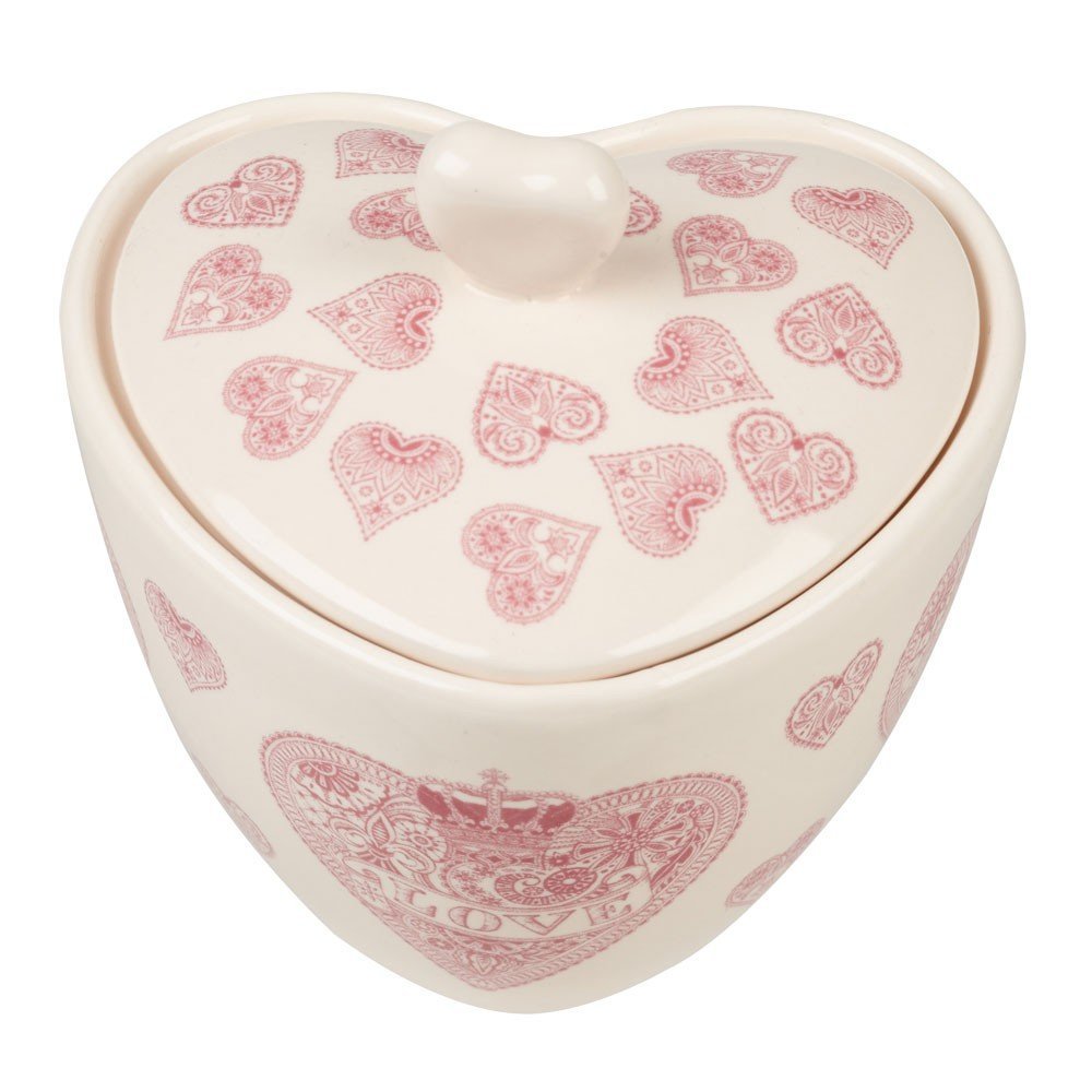 Queens Made With Love Heart Sugar Bowl with Lid 180ml Kerr Cowan