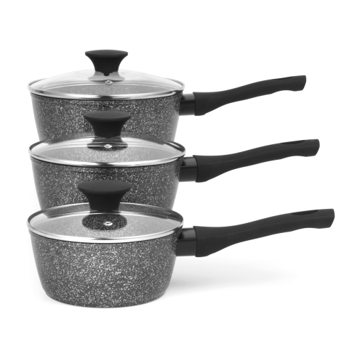 Salter Megastone 3 Piece Saucepan Set