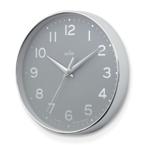 Acctim 'Rand' 20cm wall clock Chrome/Grey