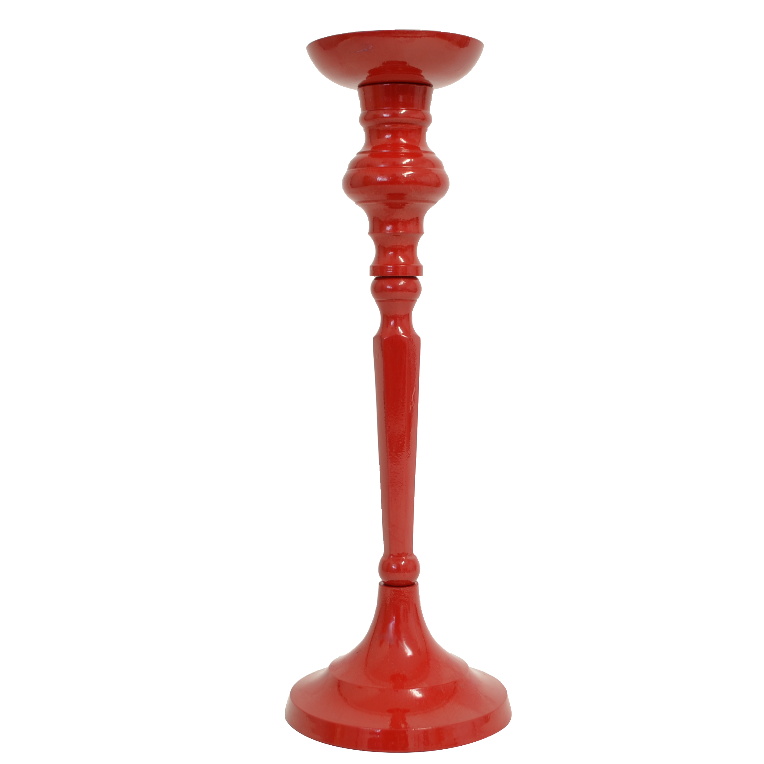 Aluminium Candle Holder Red 12x12x33cm Kerr Cowan