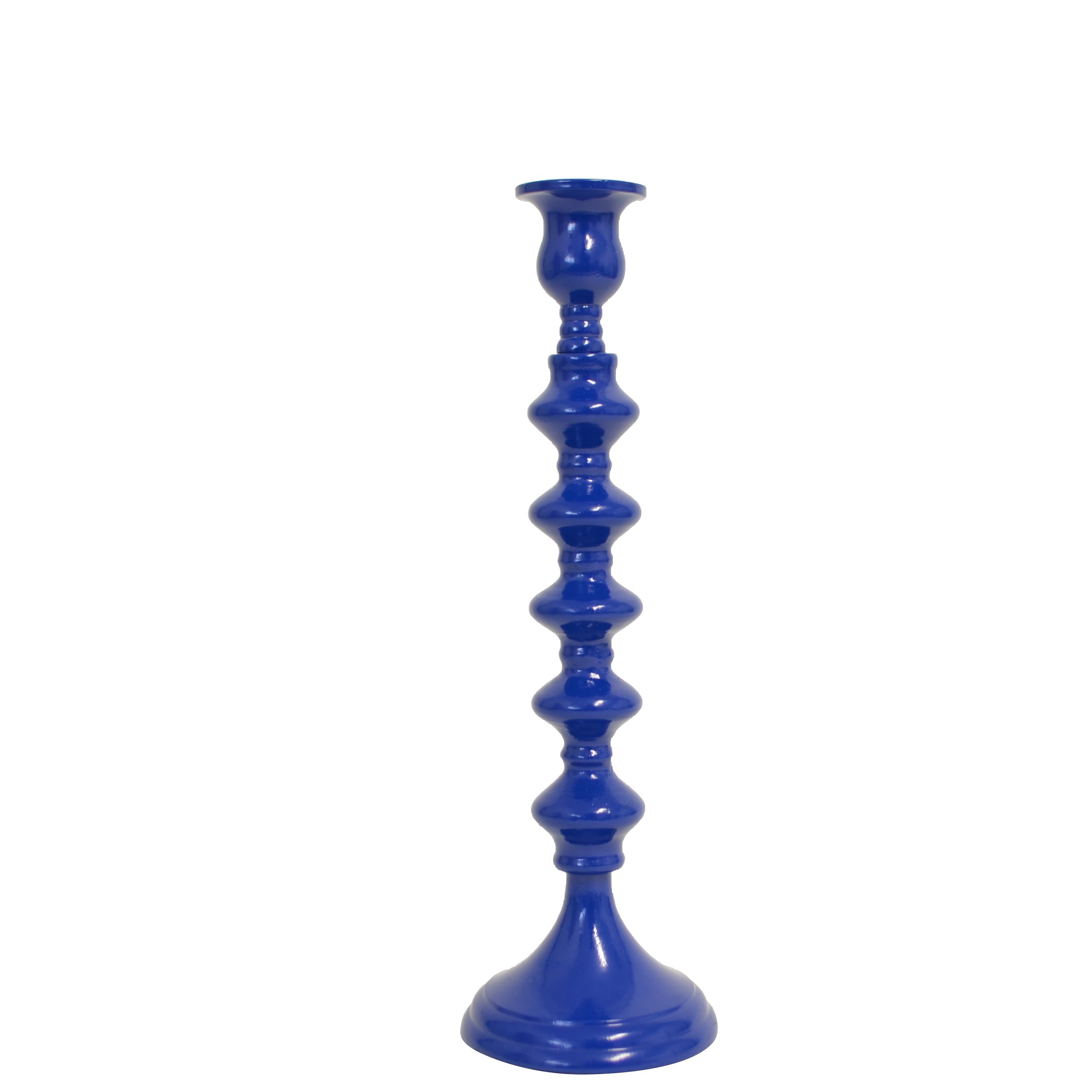 Aluminium Candle Holder Blue 9x9x30cm Kerr Cowan