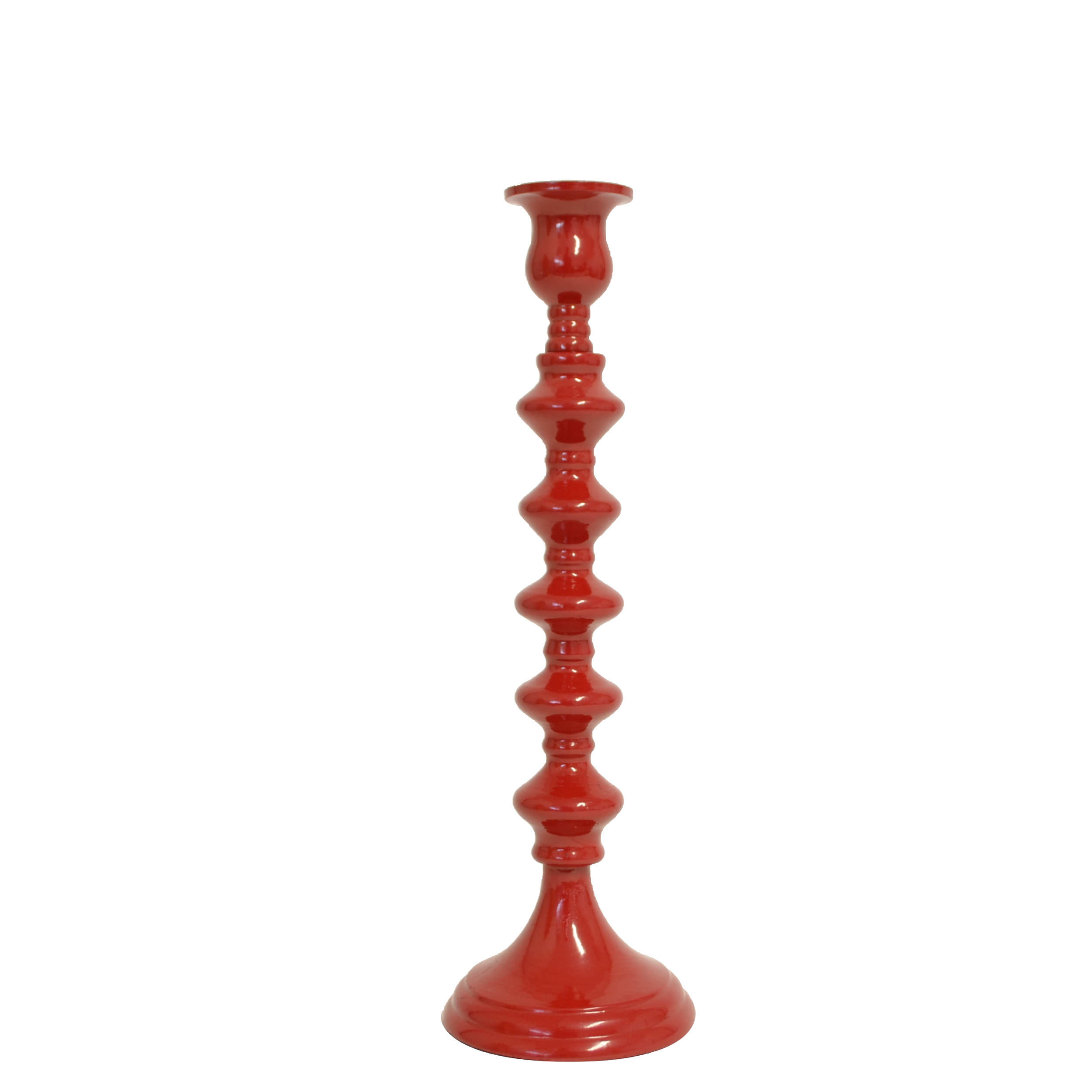 Aluminium Candle Holder Red 9x9x30cm Kerr Cowan