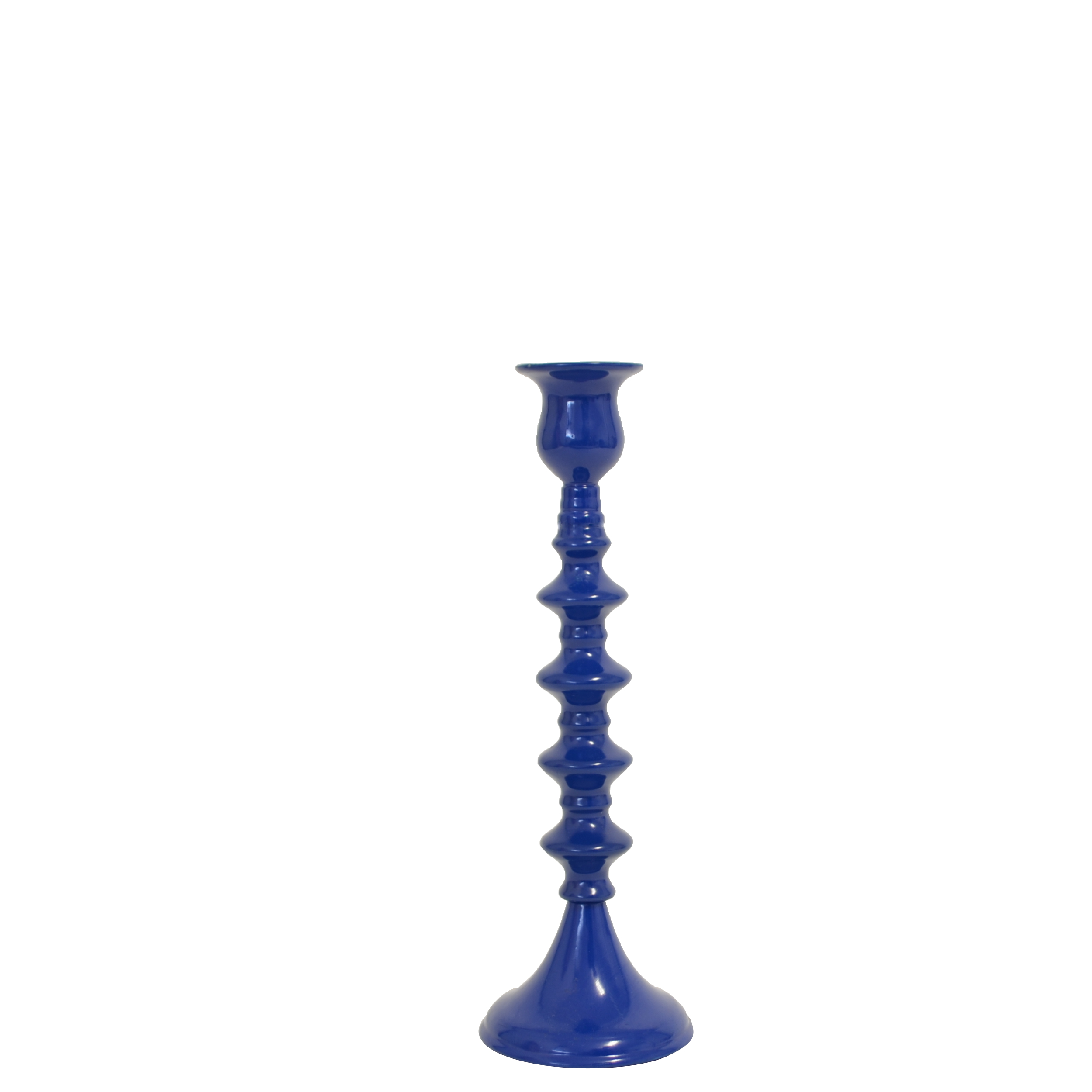 Aluminium Candle Holder Blue 8x8x24cm Kerr Cowan
