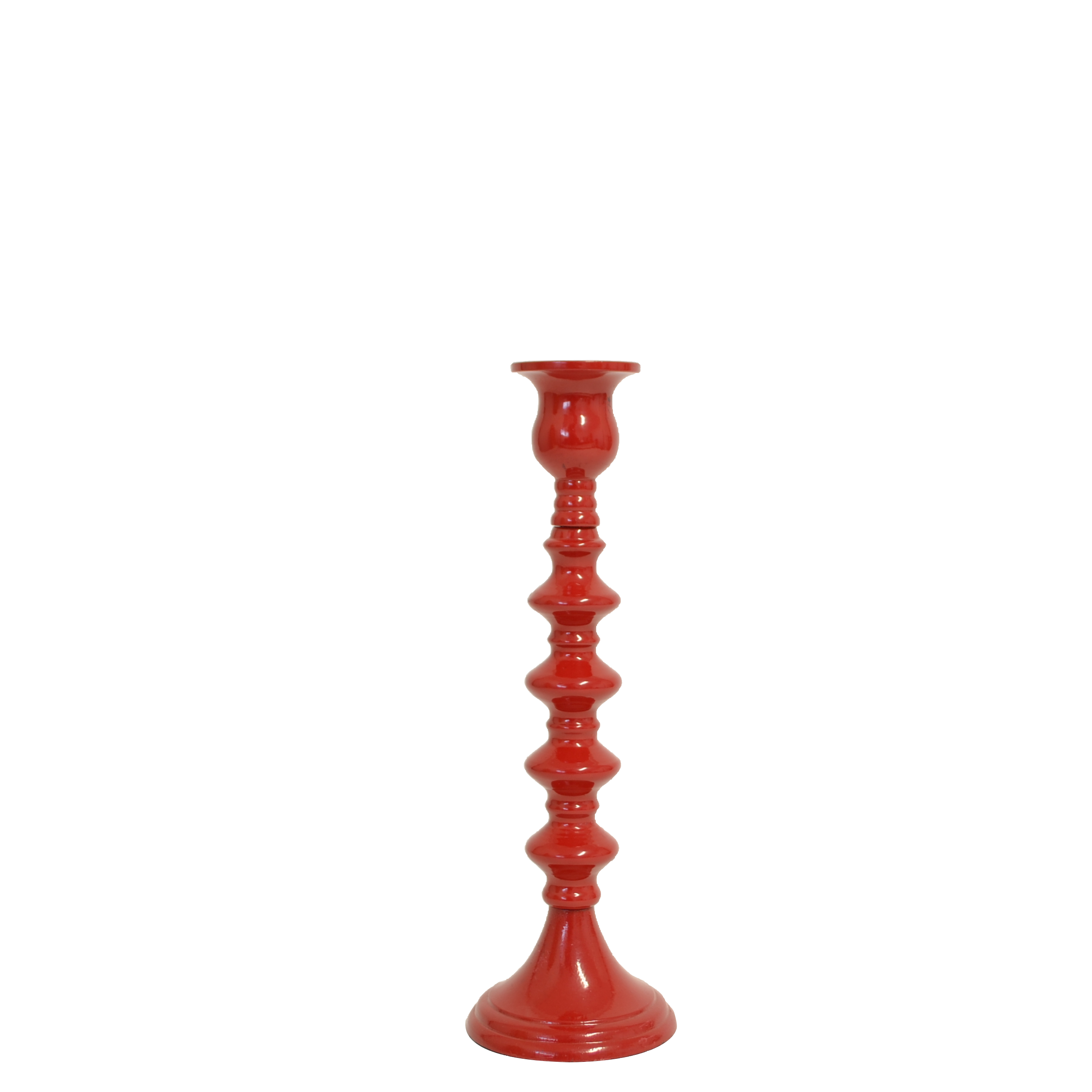 Aluminium Candle Holder Red 8x8x24cm Kerr Cowan