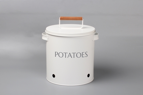 Rockingham Potatoes Metal Storage Bin with Lid