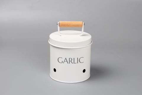 Rockingham Garlic Storage Bin with Metal Lid