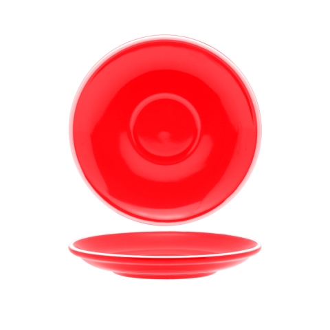 Rockingham Red Long Black / Flat White Saucer 14cm Box of 6