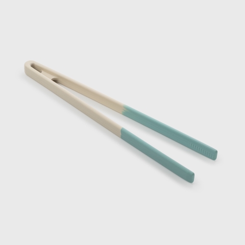 Taylors Silicone Tongs 29cm - Buttermilk/Turquoise
