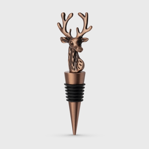 Taylors Taproom Stag Wine Stopper - Matt Copper