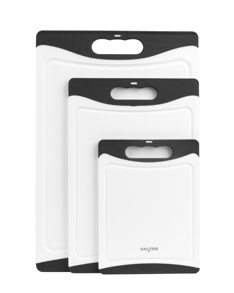 Salter 3pc Black/White Plastic Chopping Board Set BW13904