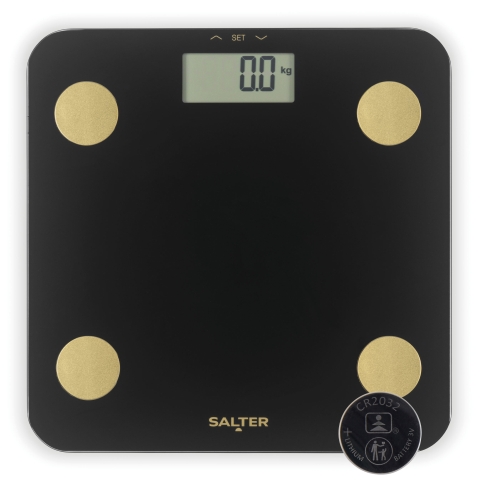 Salter Black / Gold Glass Analyser Personal Scale SA00714BGC