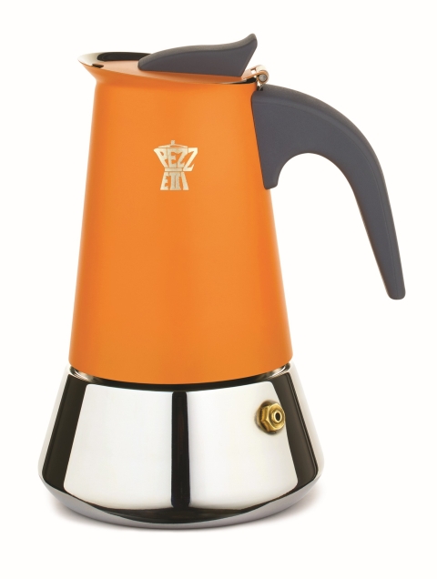 Pezzetti Steelexpress Orange Flame S/Steel Coffee Maker 6C