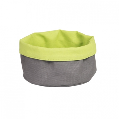 Moda Canvas Bread Bag Round Charcoal & Lime 170x70mm
