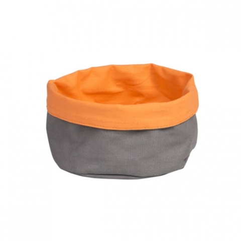 Moda Canvas Bread Bag Round Charcoal & Orange 170x70mm