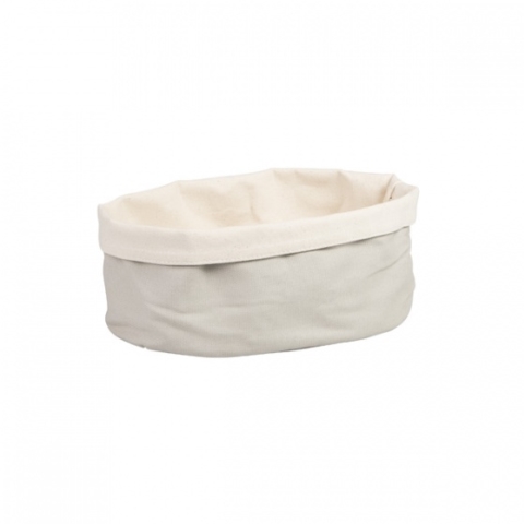 Moda Canvas Bread Bag Oval Grey & Cream 250x180x90mm