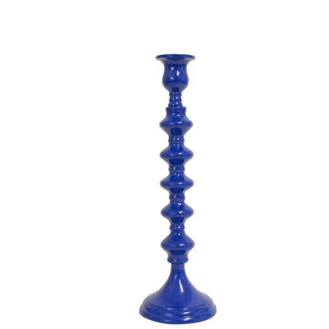 Aluminium Candle Holder Blue 9x9x30cm