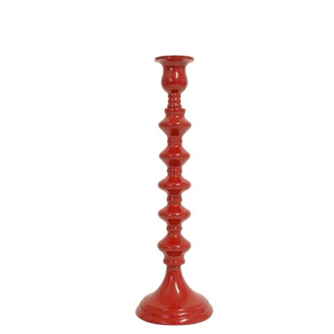 Aluminium Candle Holder Red 9x9x30cm