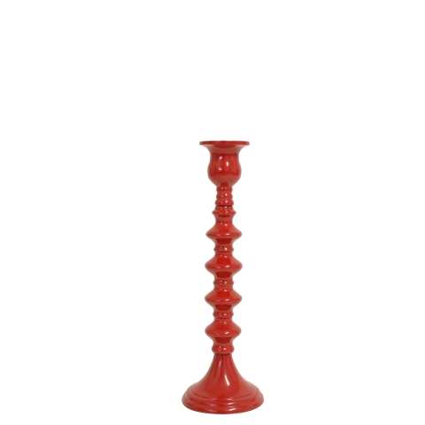 Aluminium Candle Holder Red 8x8x24cm