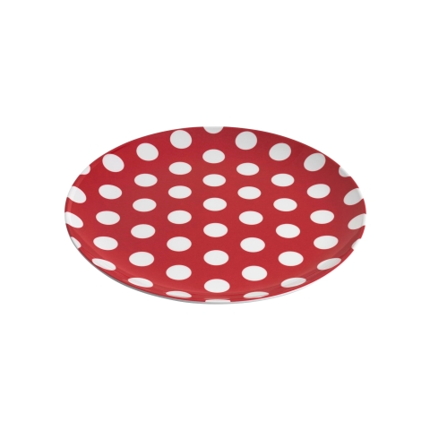 Jab White Dots on Red Coupe Plate 20cm
