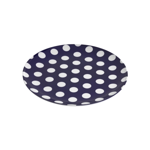 Jab White Dots on Navy Coupe Plate 20cm