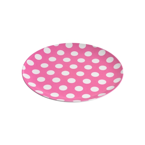 Jab White Dots on Hot Pink Coupe Plate 20cm