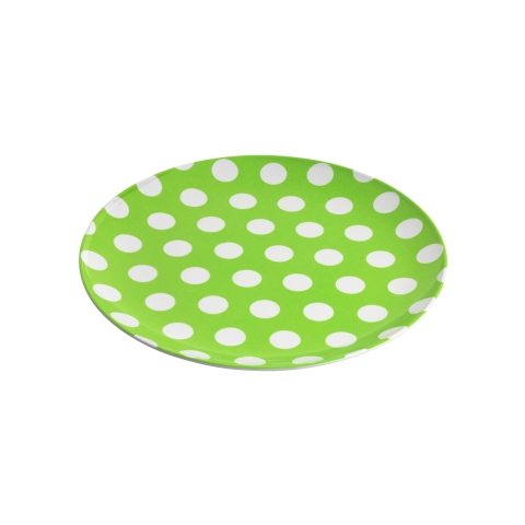 Jab White Dots on Lime Coupe Plate 20cm
