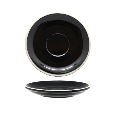 Rockingham Black Long Black / Flat White Saucer