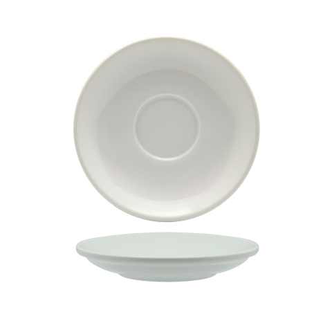 Rockingham White Long Black / Flat White Saucer